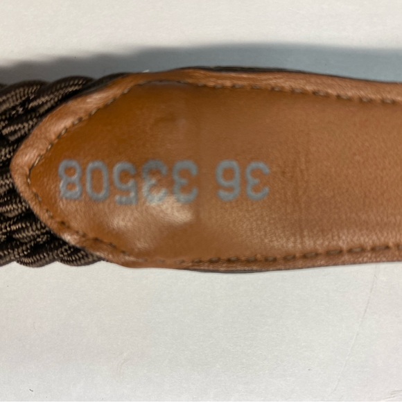 Brighton Braided Nylon and Croc Embossed Men’s Brown Belt, Gold Hardware Size 36 - Picture 6 of 10